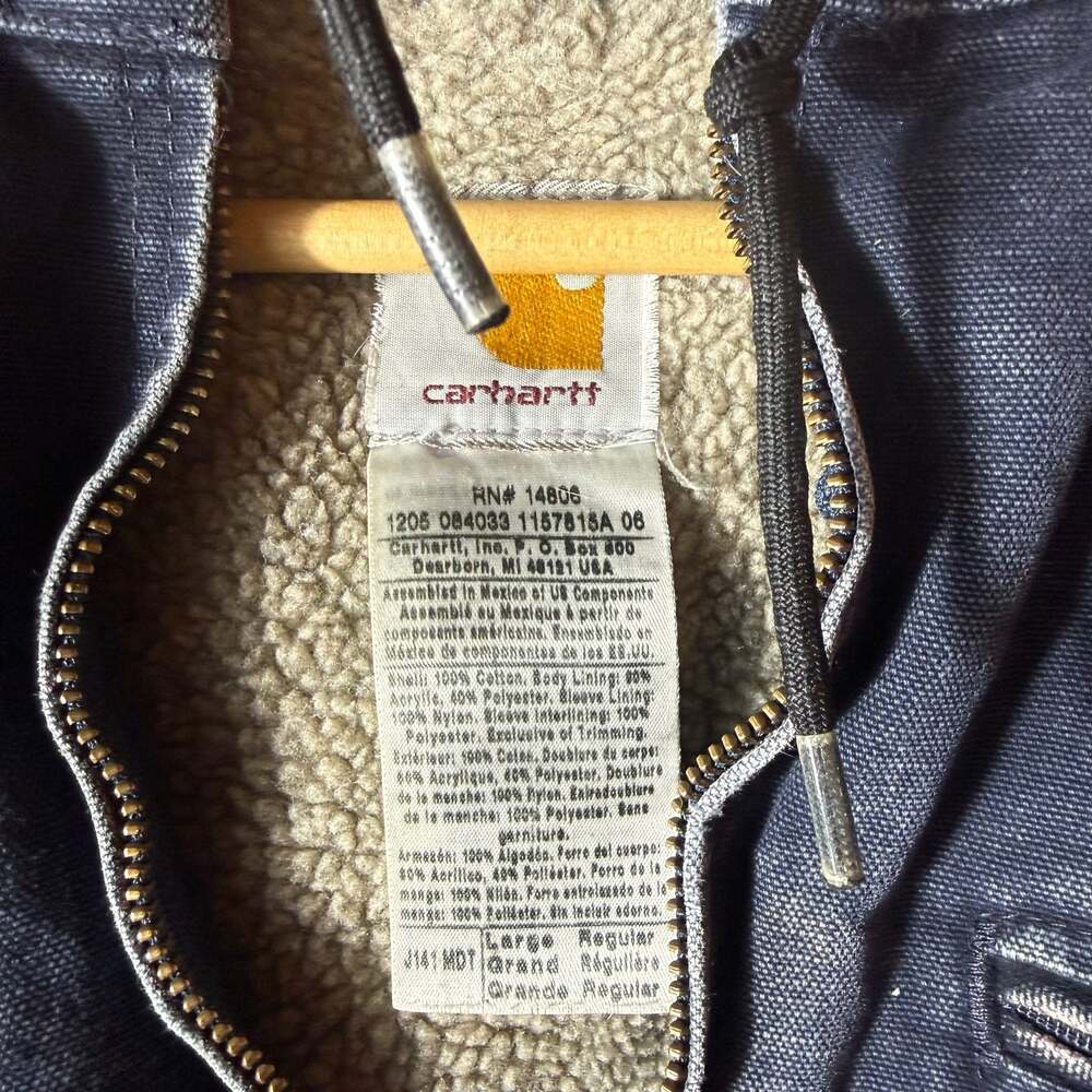 Carhartt J141 MDT Sherpa-Lined Sandstone Sierra Jacket Midnight Blue Size Large - Picture 3 of 6